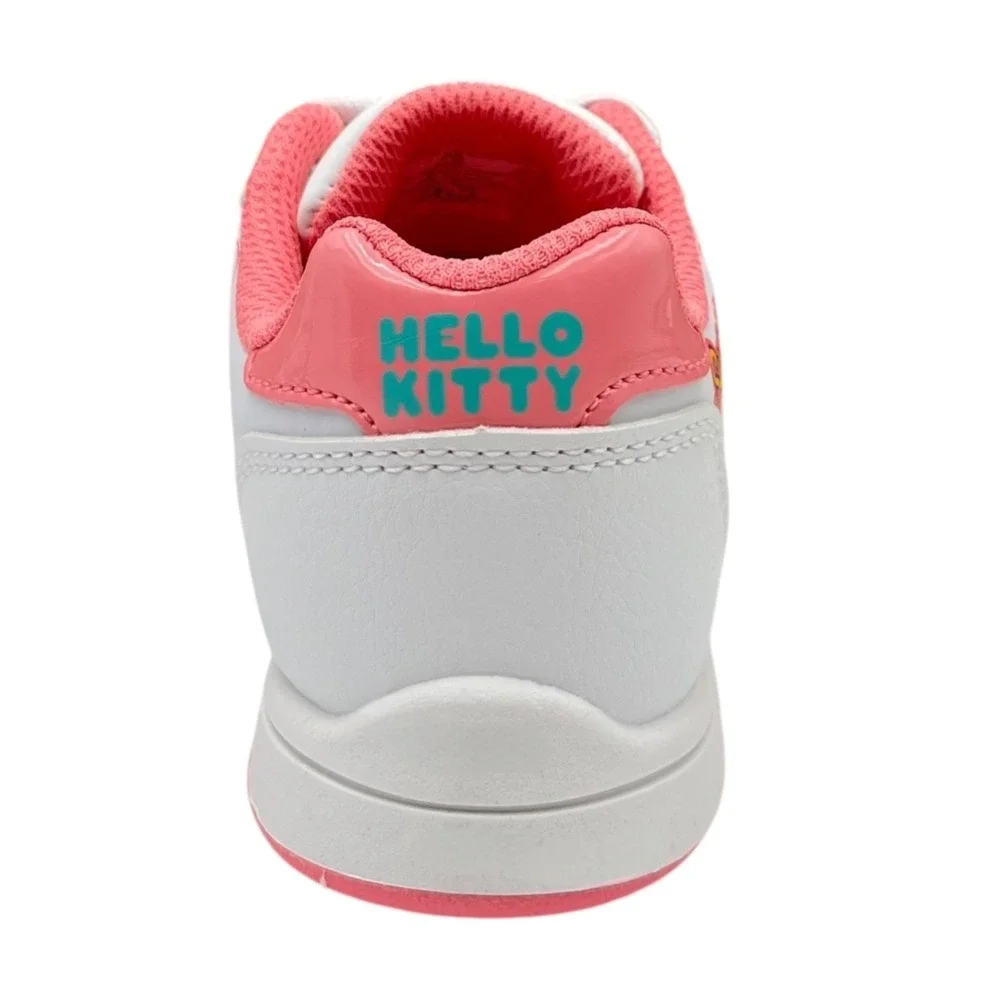 Hello Kitty Little Girls Court Sneakers Size 11 White Pink Purple Casual Lace-Up